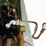 The boiler under hydraulic test 115 psi