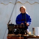 A young engineer polishes the model